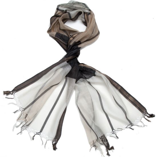 Aurora Patterned Scarf - Black/Bisque